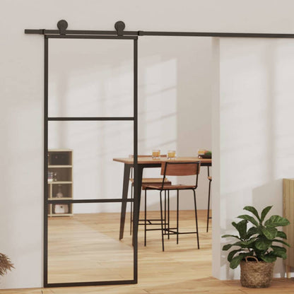 vidaXL Sliding Door with Hardware Set ESG Glass&Aluminium 76x205 cm 183 cm Sliding Rail