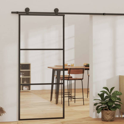 vidaXL Sliding Door with Hardware Set ESG Glass&Aluminium 76x205 cm 183 cm Sliding Rail