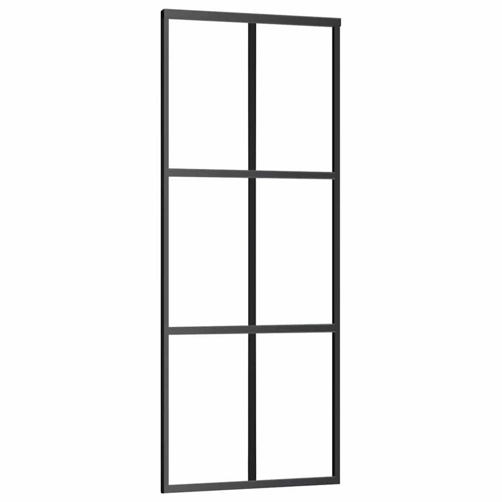 vidaXL Sliding Door with Hardware Set ESG Glass&Aluminium 76x205 cm 3