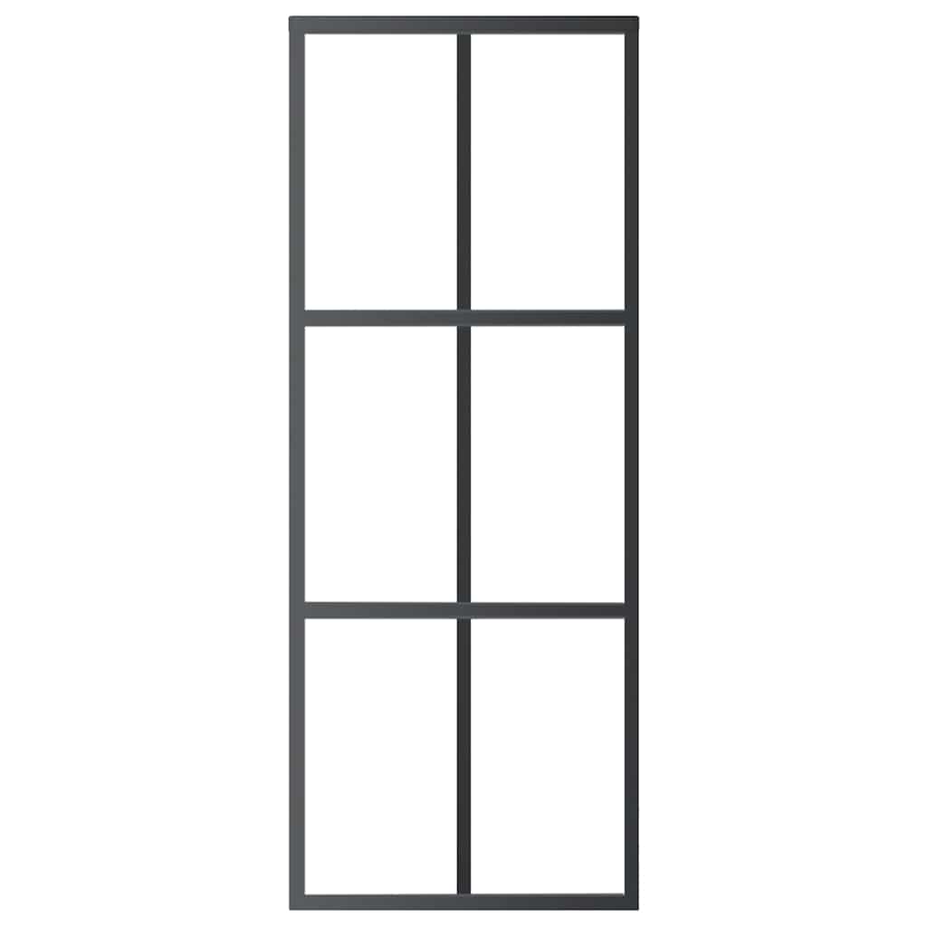 vidaXL Sliding Door with Hardware Set ESG Glass&Aluminium 76x205 cm 4