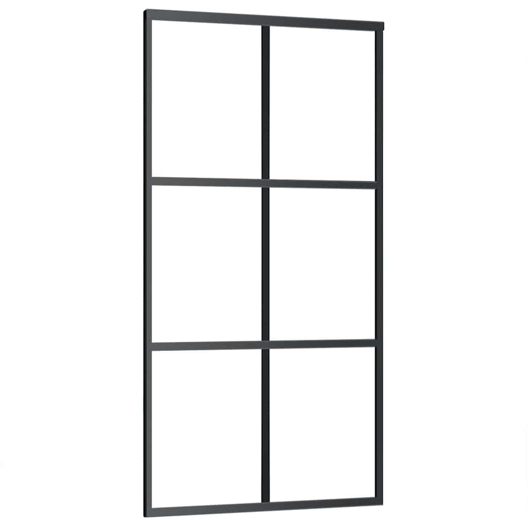 vidaXL Sliding Door with Hardware Set ESG Glass&Aluminium 102x205 cm 3