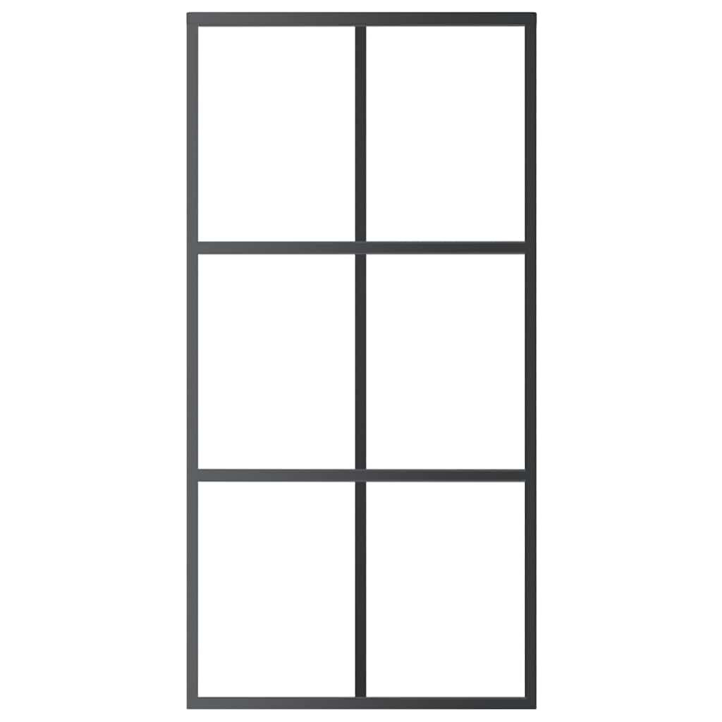 vidaXL Sliding Door with Hardware Set ESG Glass&Aluminium 102x205 cm 4