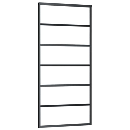 vidaXL Sliding Door with Hardware Set ESG Glass&Aluminium 90x205 cm 3