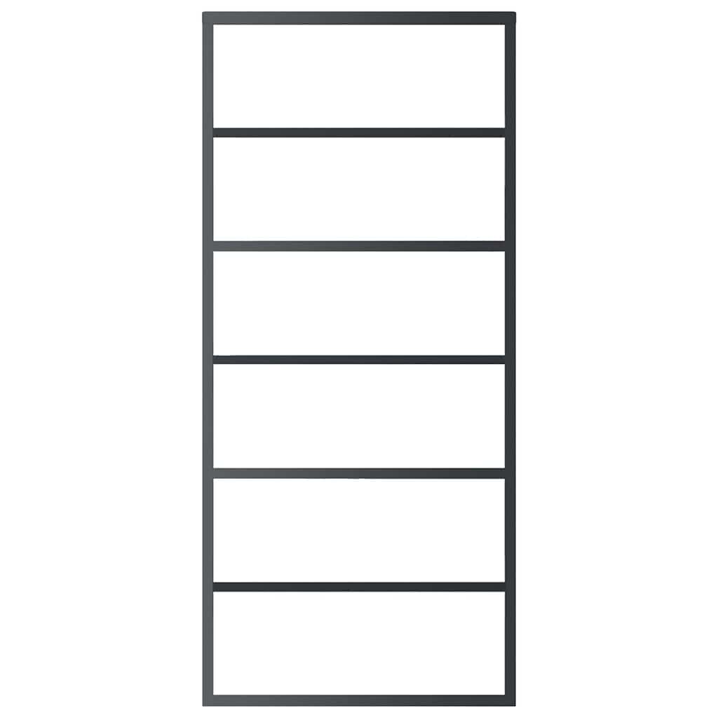 vidaXL Sliding Door with Hardware Set ESG Glass&Aluminium 90x205 cm 4