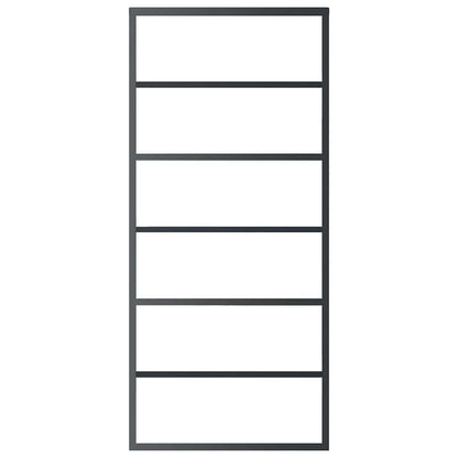 vidaXL Sliding Door with Hardware Set ESG Glass&Aluminium 90x205 cm 4