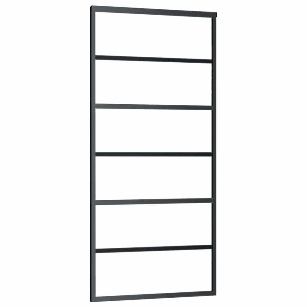 vidaXL Sliding Door with Hardware Set ESG Glass&Aluminium 90x205 cm 3