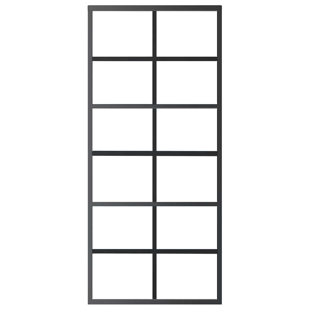 vidaXL Sliding Door with Hardware Set ESG Glass&Aluminium 90x205 cm 4
