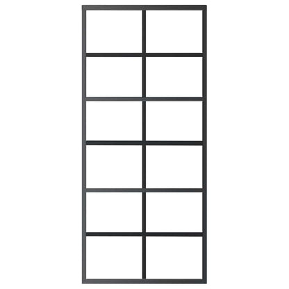 vidaXL Sliding Door with Hardware Set ESG Glass&Aluminium 90x205 cm 4