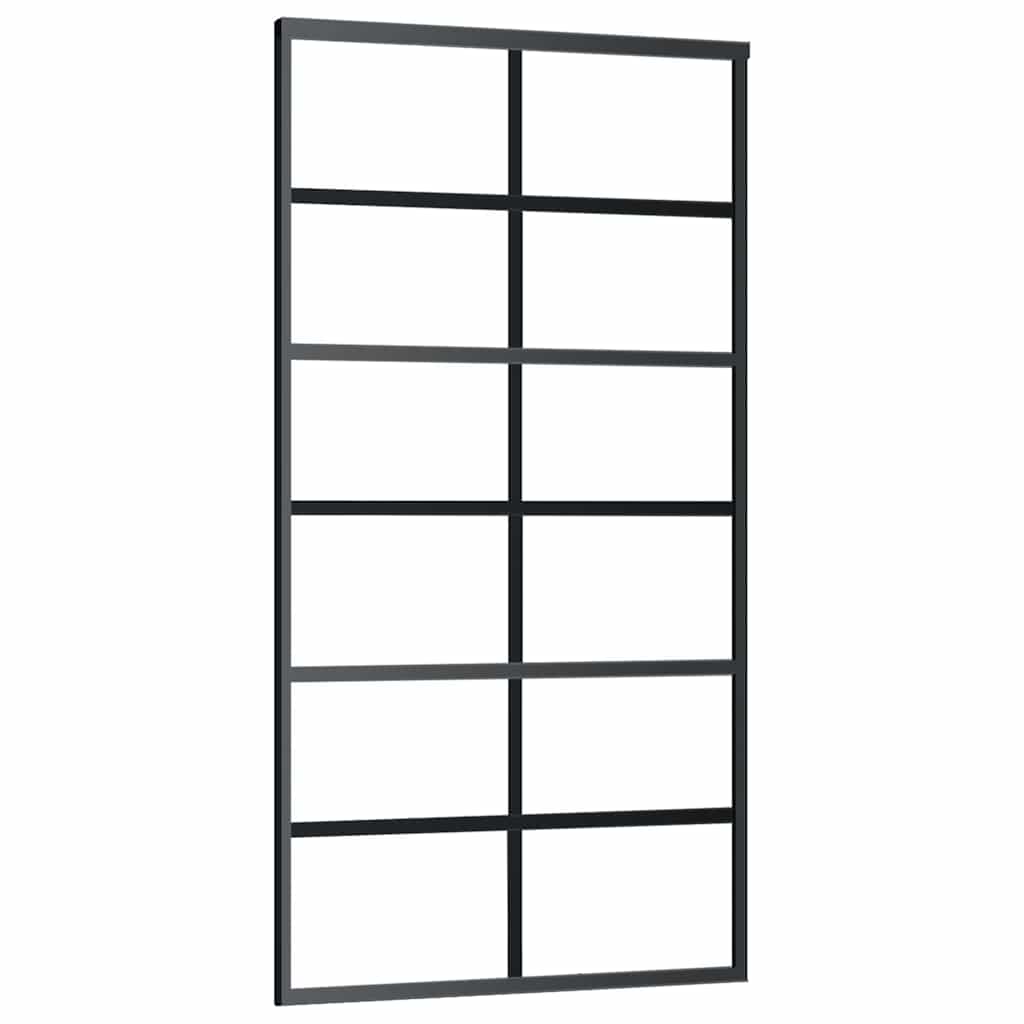vidaXL Sliding Door with Hardware Set ESG Glass&Aluminium 102x205 cm 3