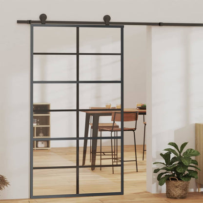 vidaXL Sliding Door with Hardware Set ESG Glass&Aluminium 102x205 cm 1
