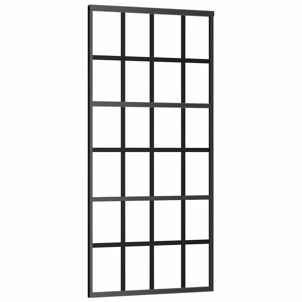 vidaXL Sliding Door with Hardware Set ESG Glass&Aluminium 90x205 cm 3