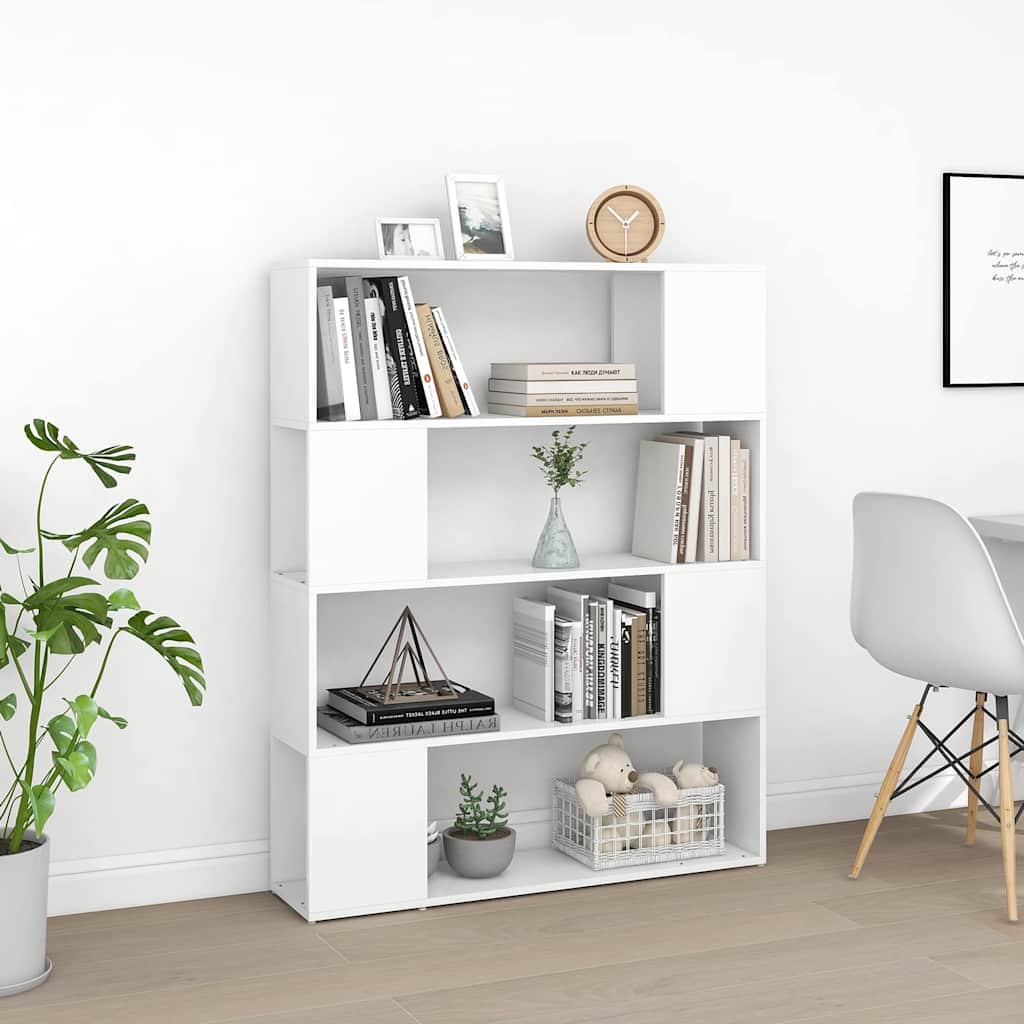 Book Cabinet Room Divider 100x24x124 cm White