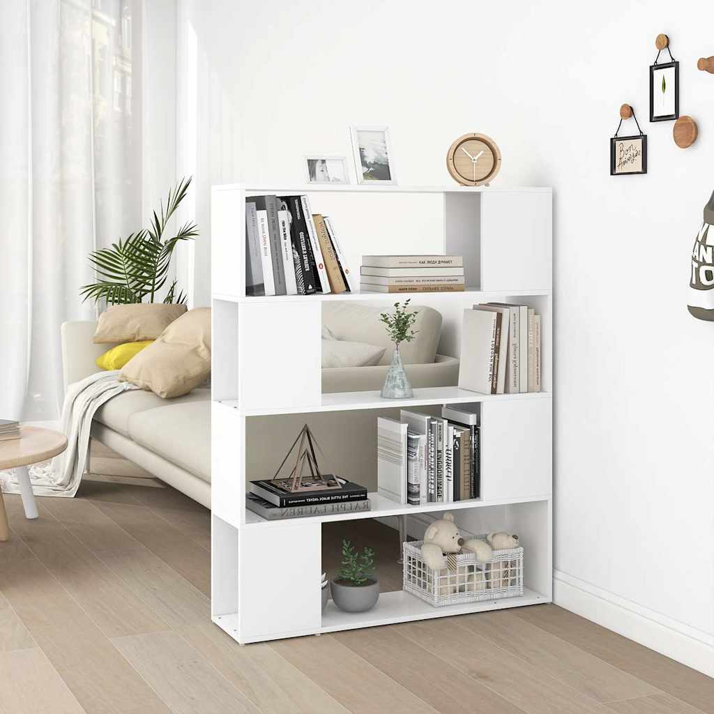 Book Cabinet Room Divider 100x24x124 cm White