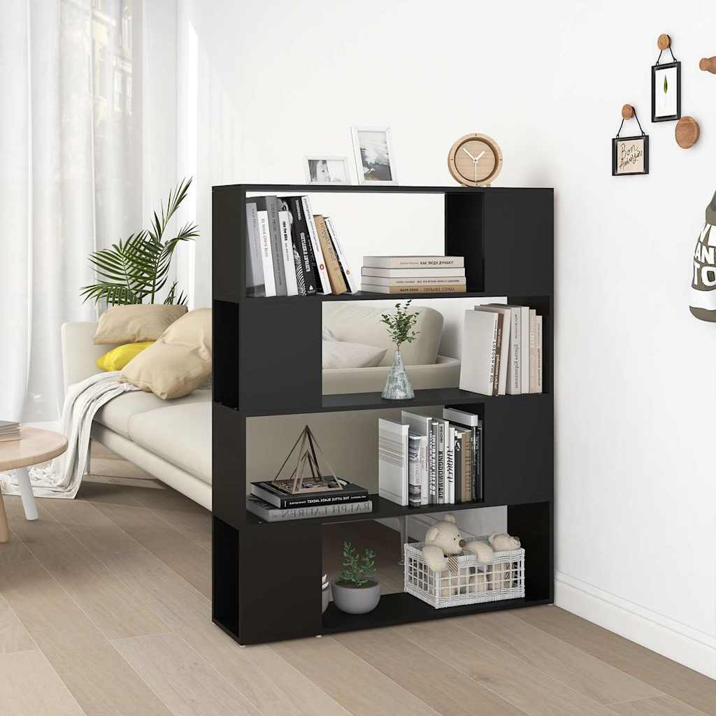 Book Cabinet Room Divider 100x24x124 cm Black