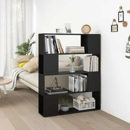 Book Cabinet Room Divider 100x24x124 cm Black