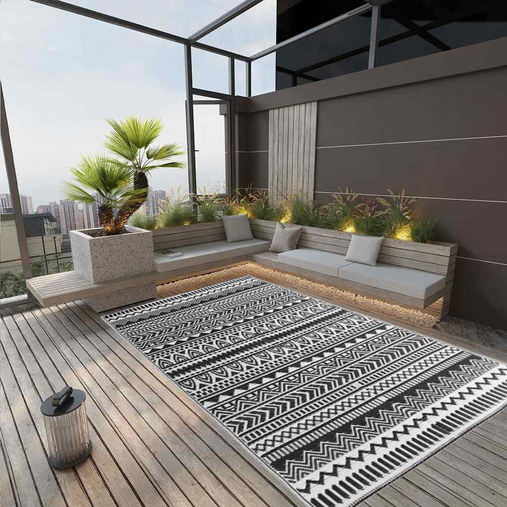 Outdoor Carpet ARAKIL PP 190 x 290 cm Black and white