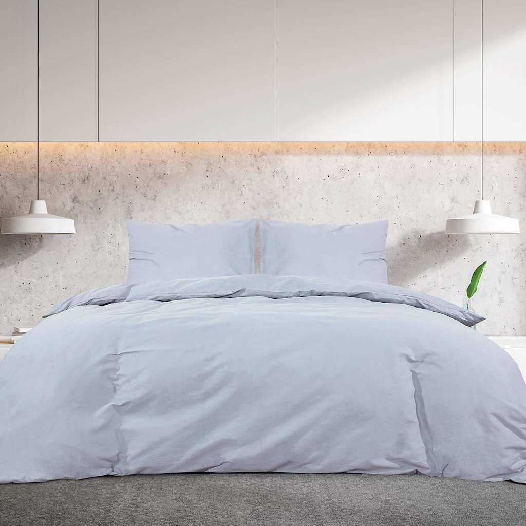 vidaXL Duvet Cover Set Grey 260x220 cm Cotton 3