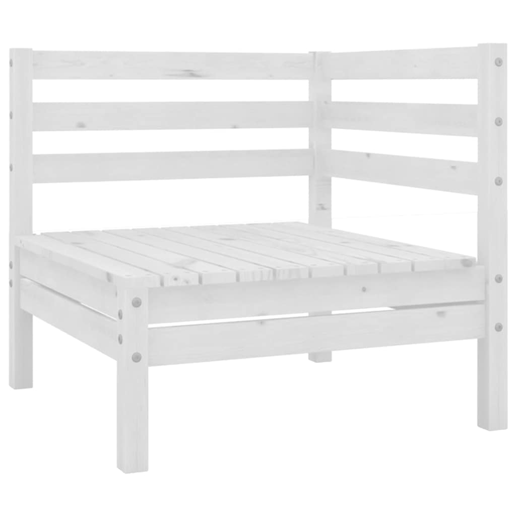 3 Piece Garden Lounge Set Solid Wood Pine White 2x corner + table