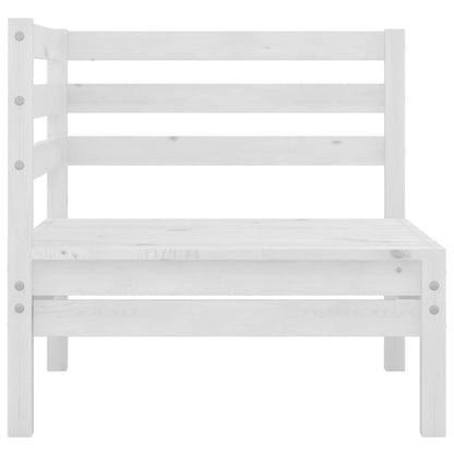 3 Piece Garden Lounge Set Solid Wood Pine White 2x corner + table
