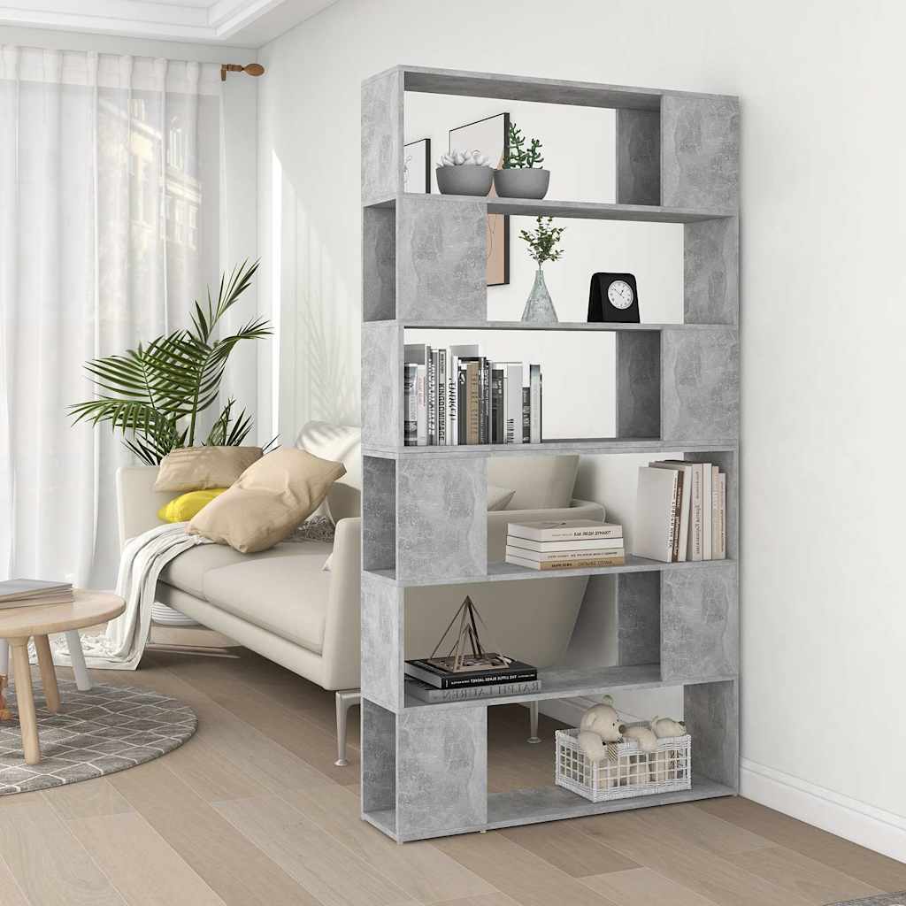 Book Cabinet Room Divider 100x24x188 cm Concrete grey