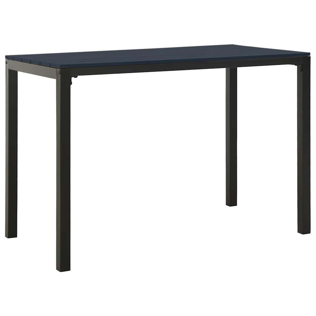 vidaXL 3 Piece Garden Dining Set Steel and WPC Black 5