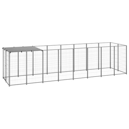 vidaXL Dog Kennel Silver 4,84 m² Steel 1