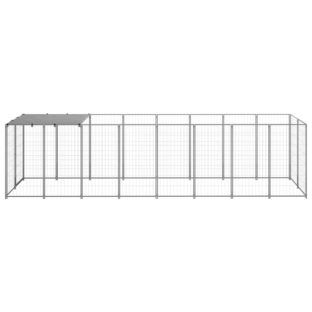 vidaXL Dog Kennel Silver 4,84 m² Steel 2