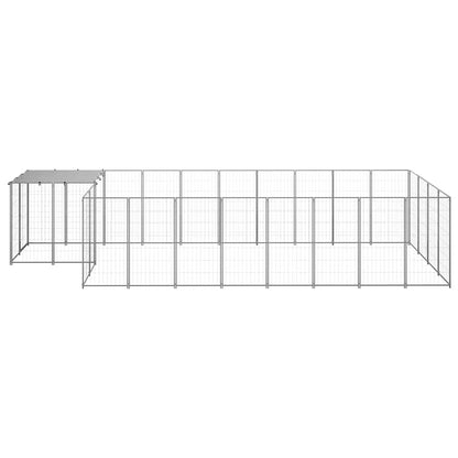 vidaXL Dog Kennel Silver 10,89 m² Steel 2