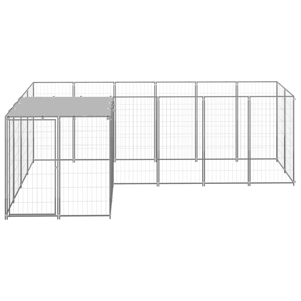vidaXL Dog Kennel Silver 4,84 m² Steel 2