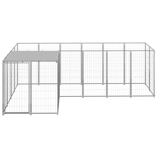 vidaXL Dog Kennel Silver 4,84 m² Steel 2