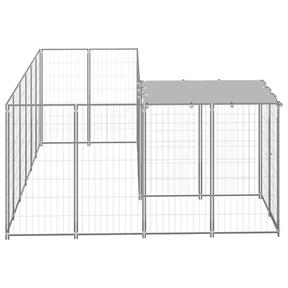 vidaXL Dog Kennel Silver 4,84 m² Steel 3