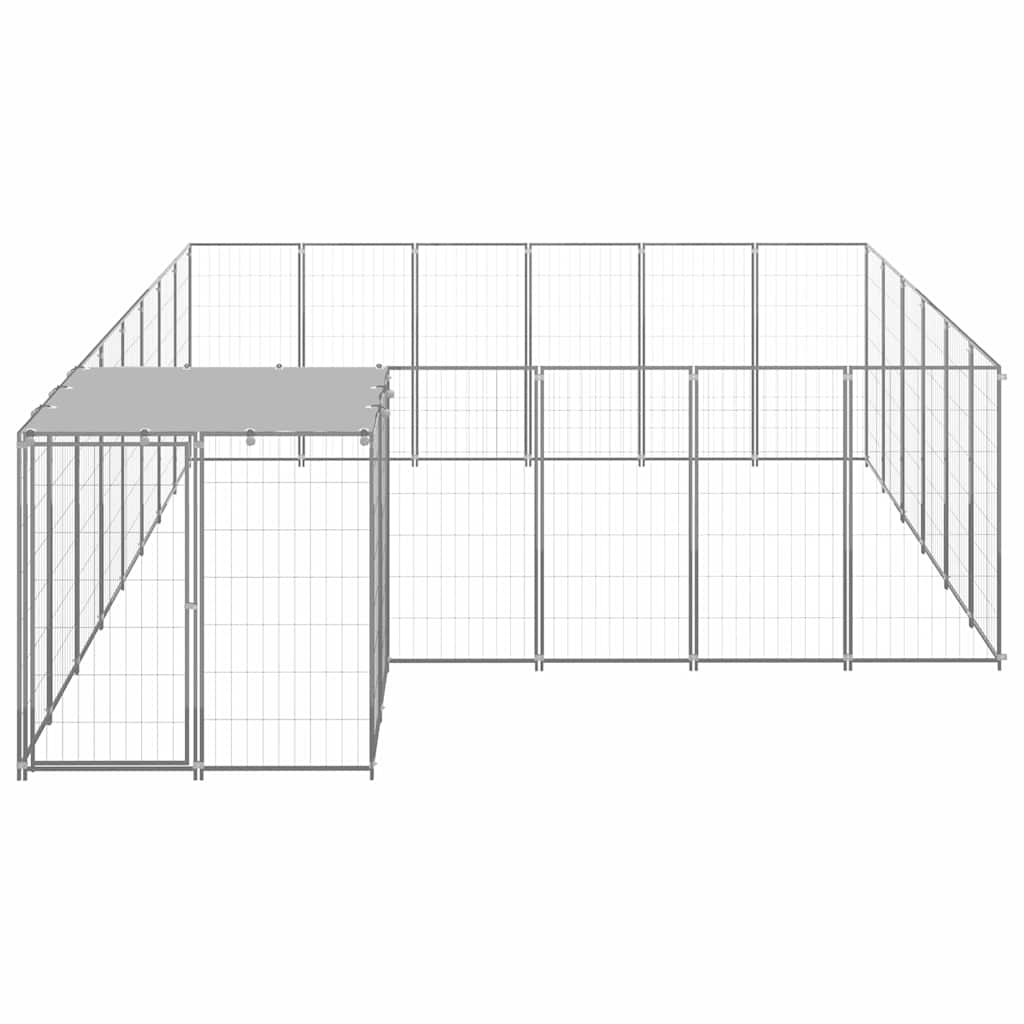 vidaXL Dog Kennel Silver 12,1 m² Steel 2