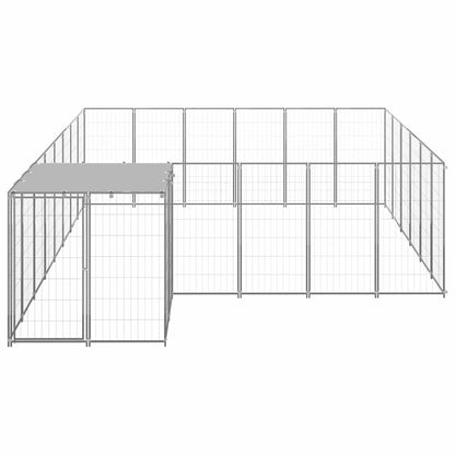 vidaXL Dog Kennel Silver 12,1 m² Steel 2