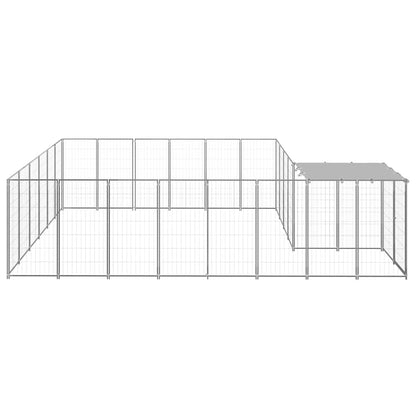 vidaXL Dog Kennel Silver 12,1 m² Steel 3