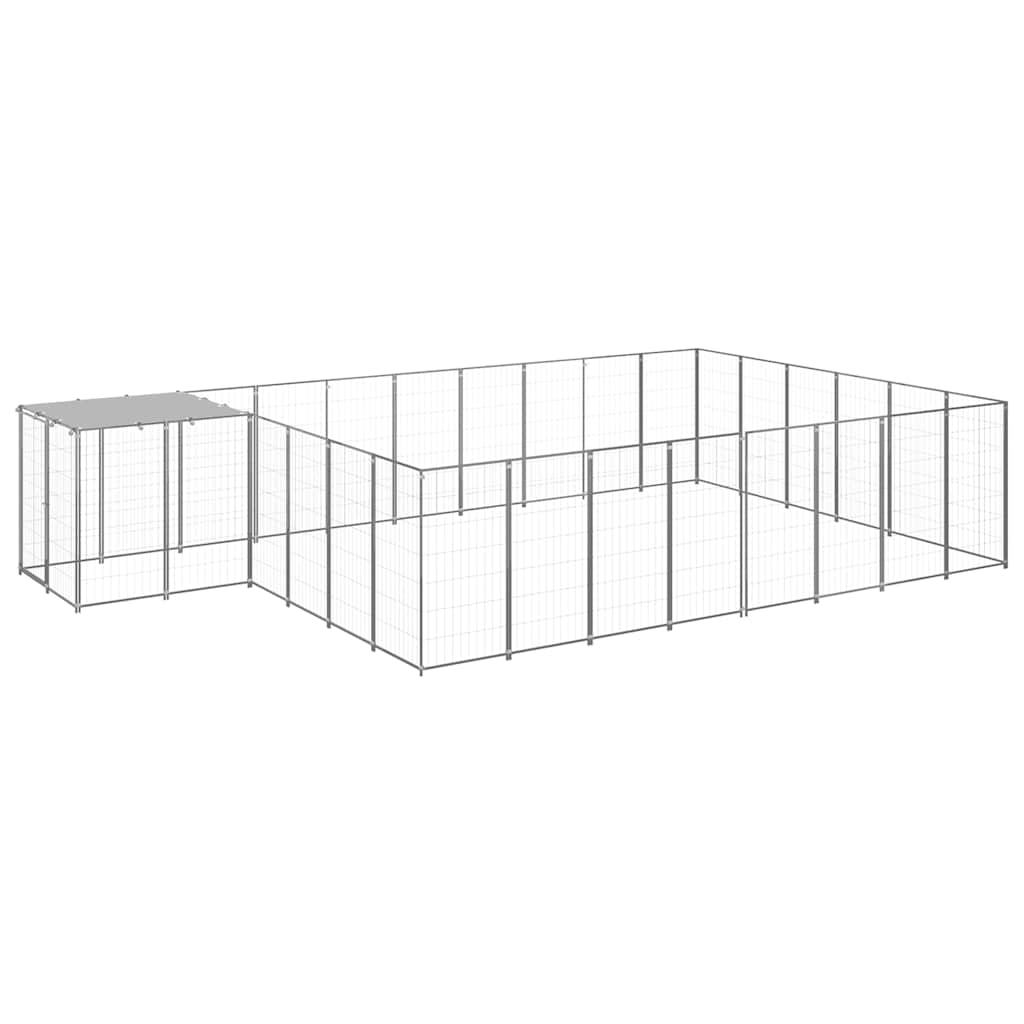vidaXL Dog Kennel Silver 15,73 m² Steel 2