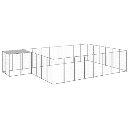 vidaXL Dog Kennel Silver 15,73 m² Steel 2