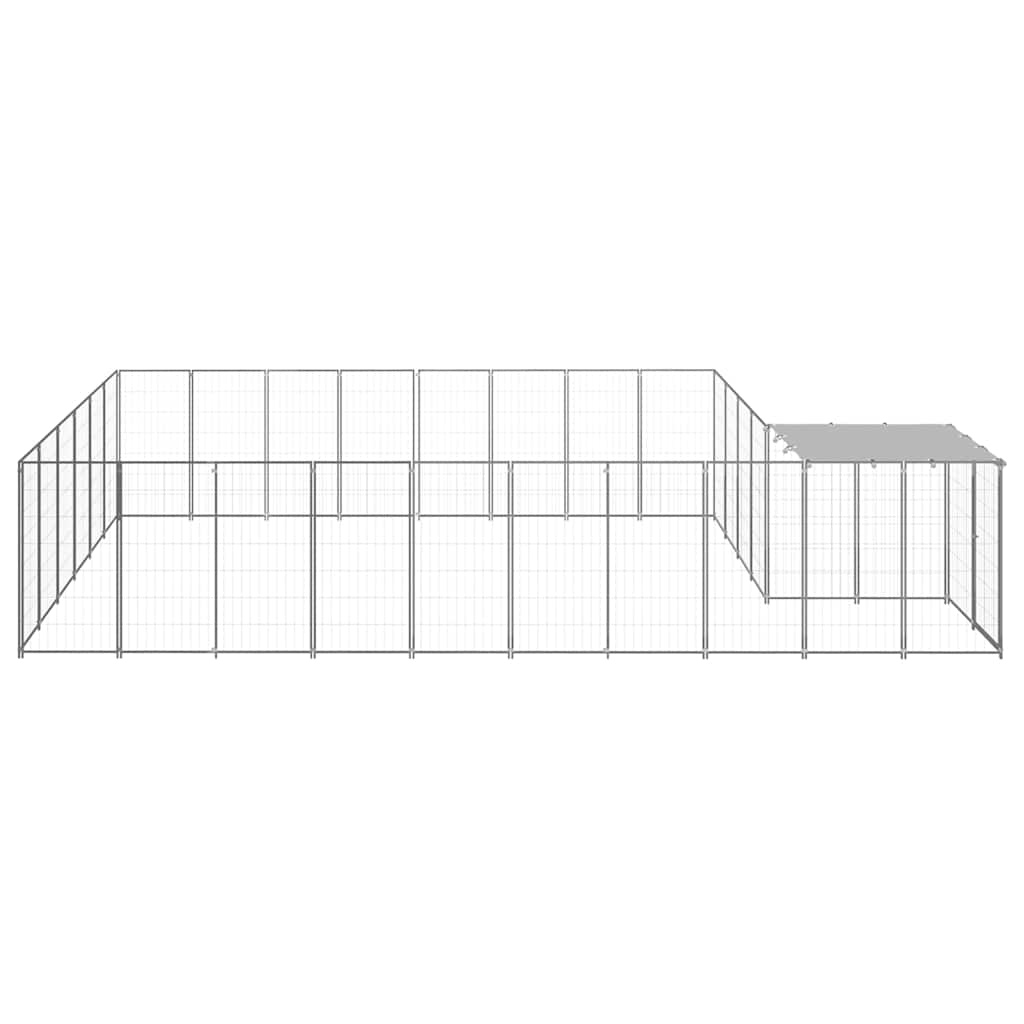 vidaXL Dog Kennel Silver 15,73 m² Steel 4