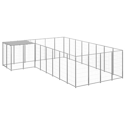 vidaXL Dog Kennel Silver 10,89 m² Steel 1
