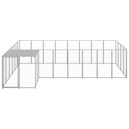 vidaXL Dog Kennel Silver 10,89 m² Steel 2