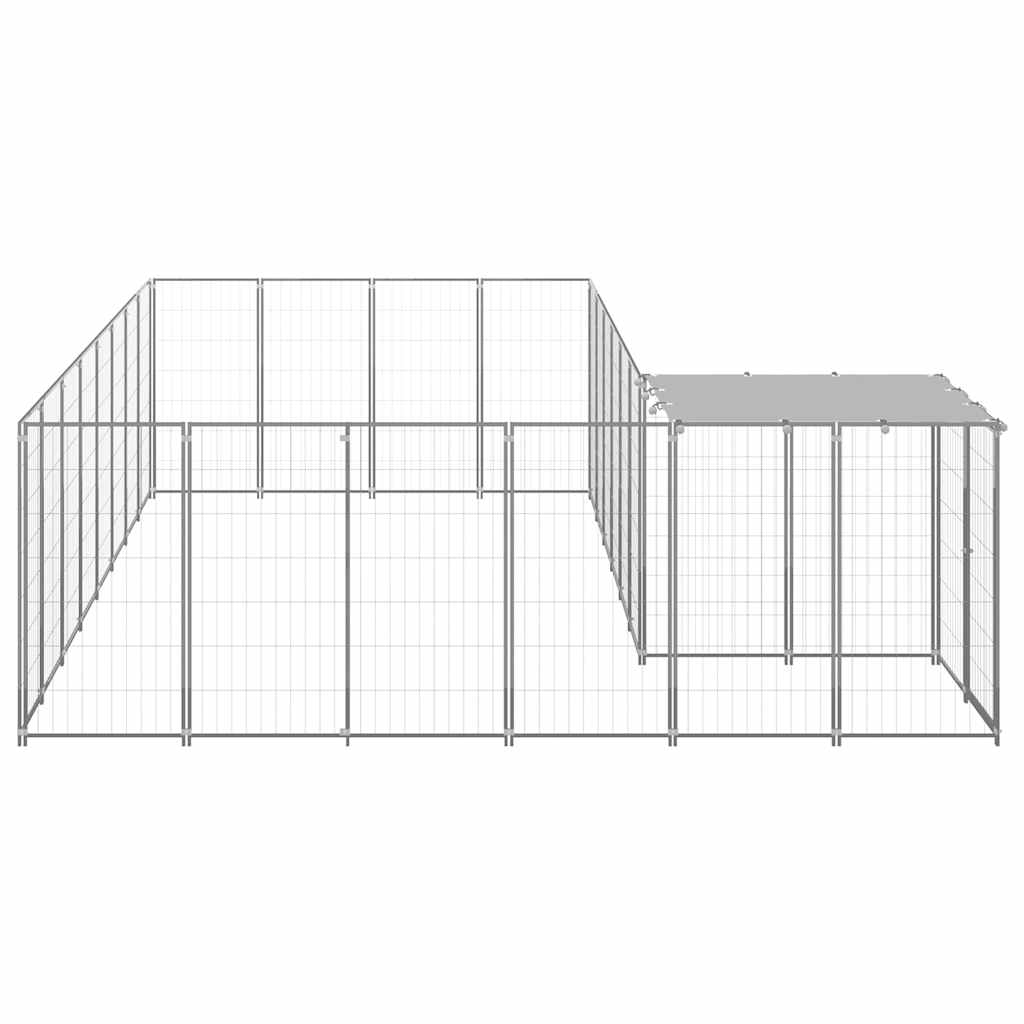 vidaXL Dog Kennel Silver 10,89 m² Steel 3