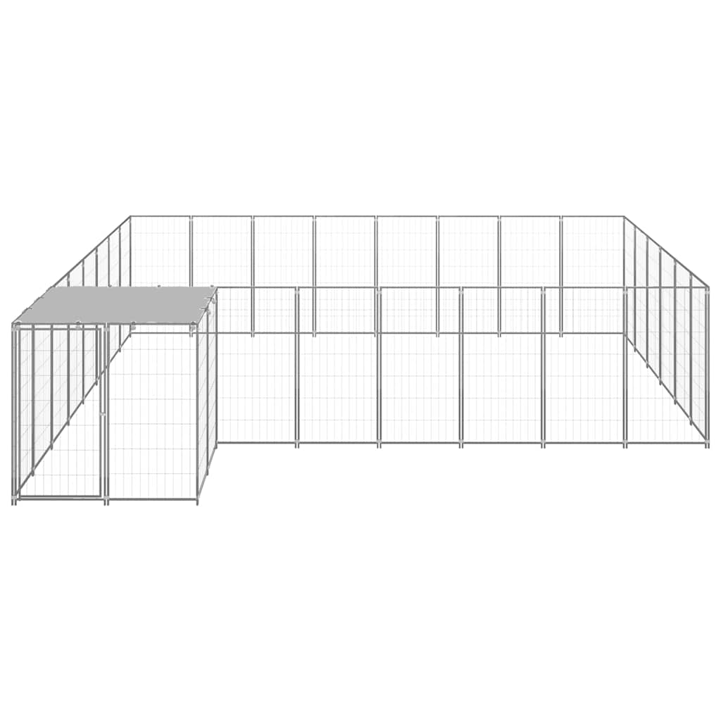 vidaXL Dog Kennel Silver 15,73 m² Steel 3