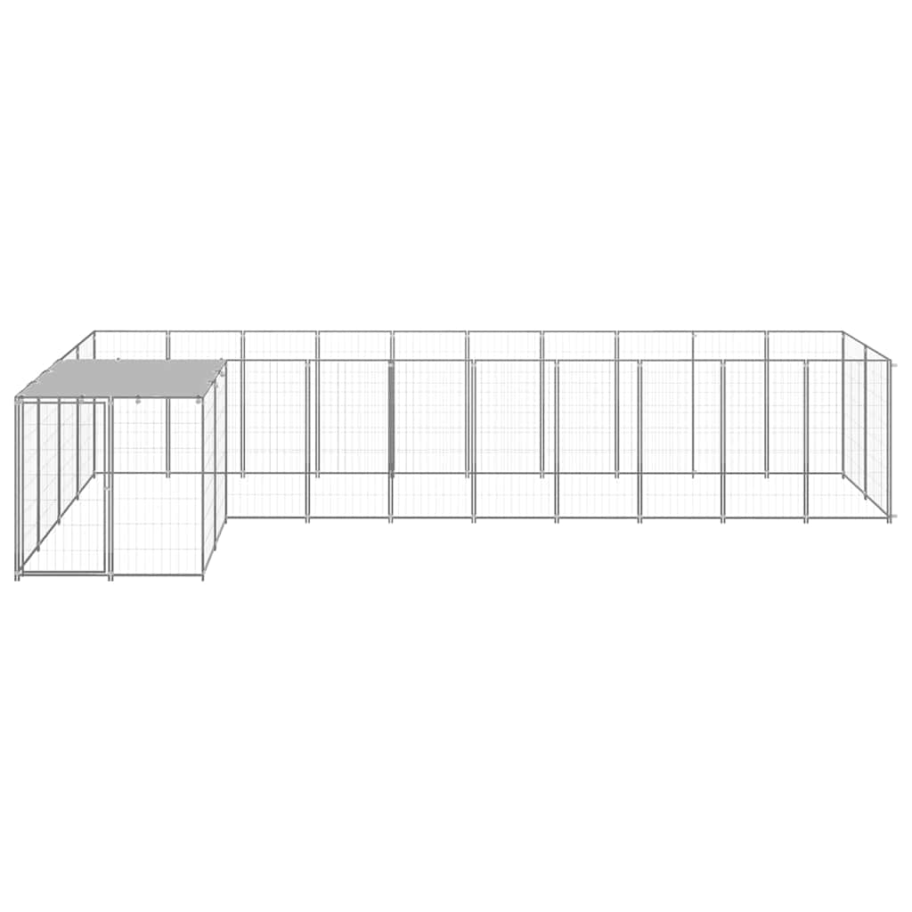 vidaXL Dog Kennel Silver 7,26 m² Steel 2