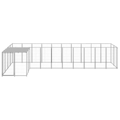 vidaXL Dog Kennel Silver 7,26 m² Steel 2