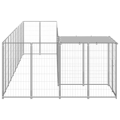 vidaXL Dog Kennel Silver 7,26 m² Steel 3