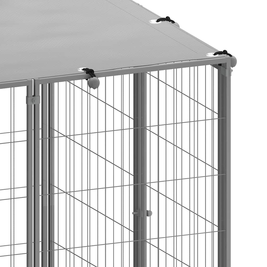 vidaXL Dog Kennel Silver 7,26 m² Steel 5