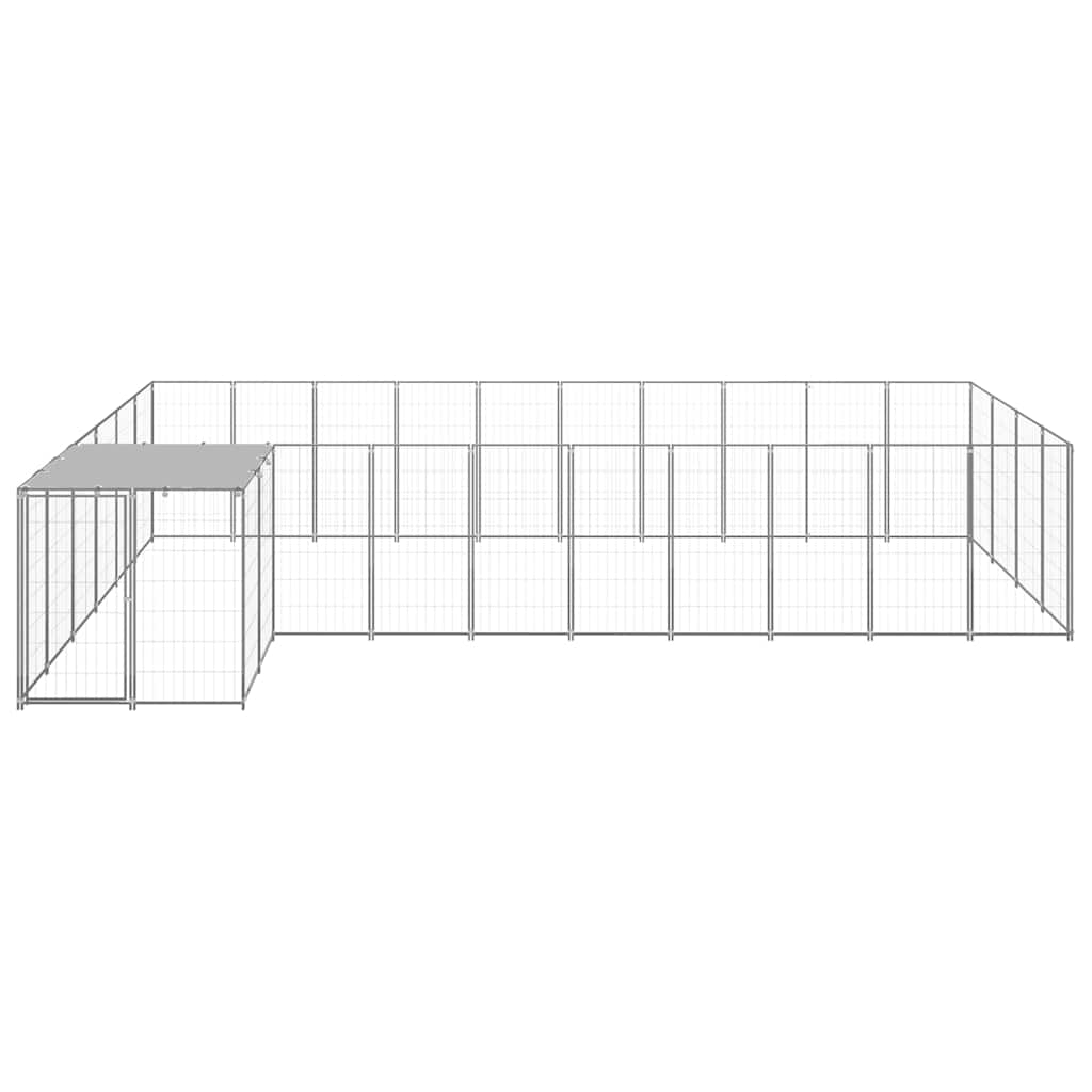 vidaXL Dog Kennel Silver 13,31 m² Steel 3