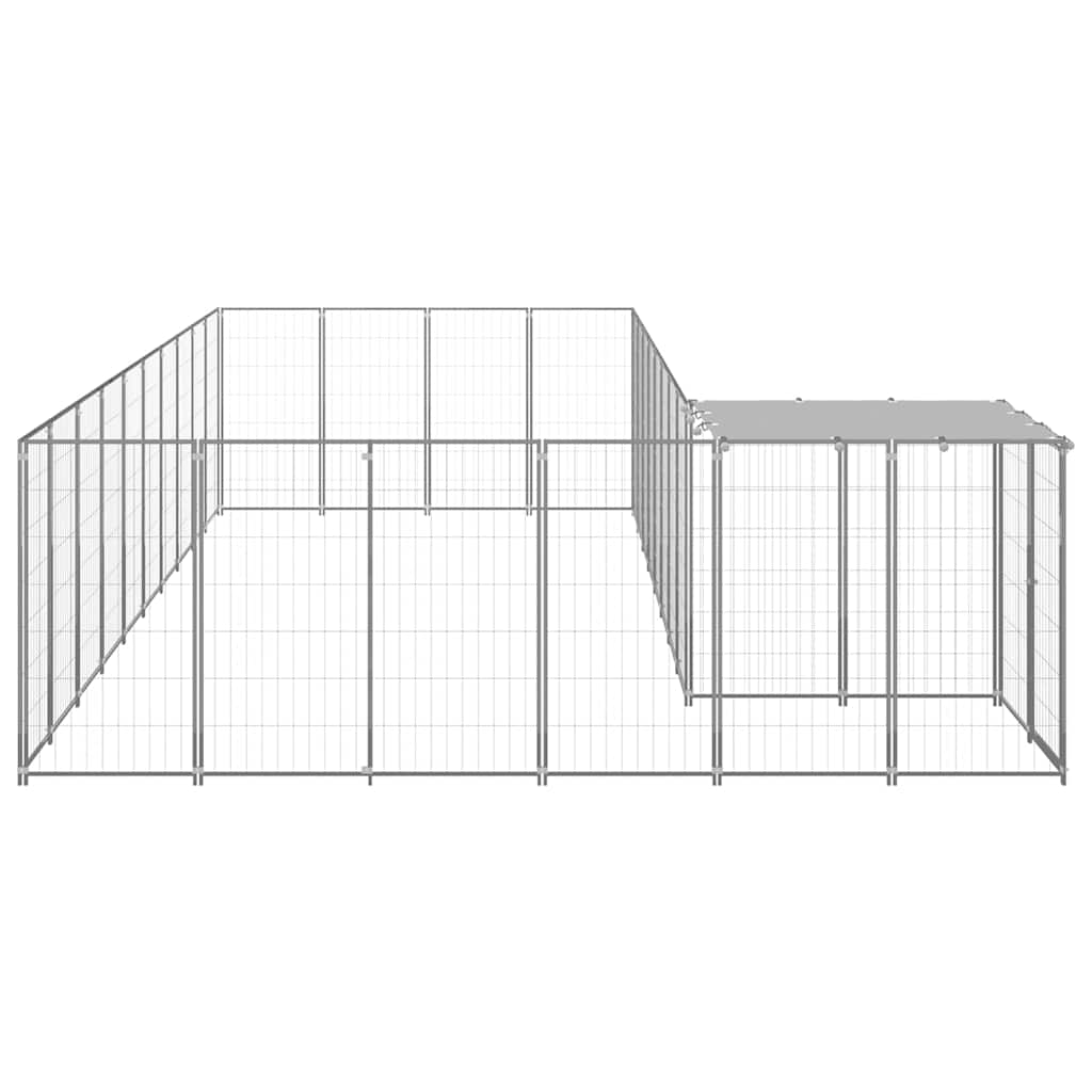 vidaXL Dog Kennel Silver 13,31 m² Steel 4