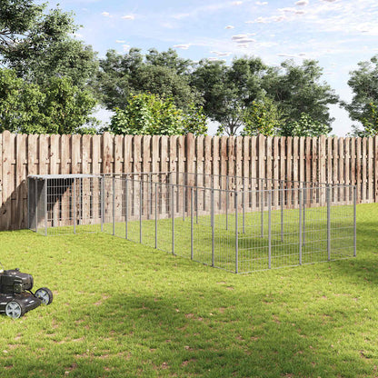 vidaXL Dog Kennel Silver 13,31 m² Steel 1