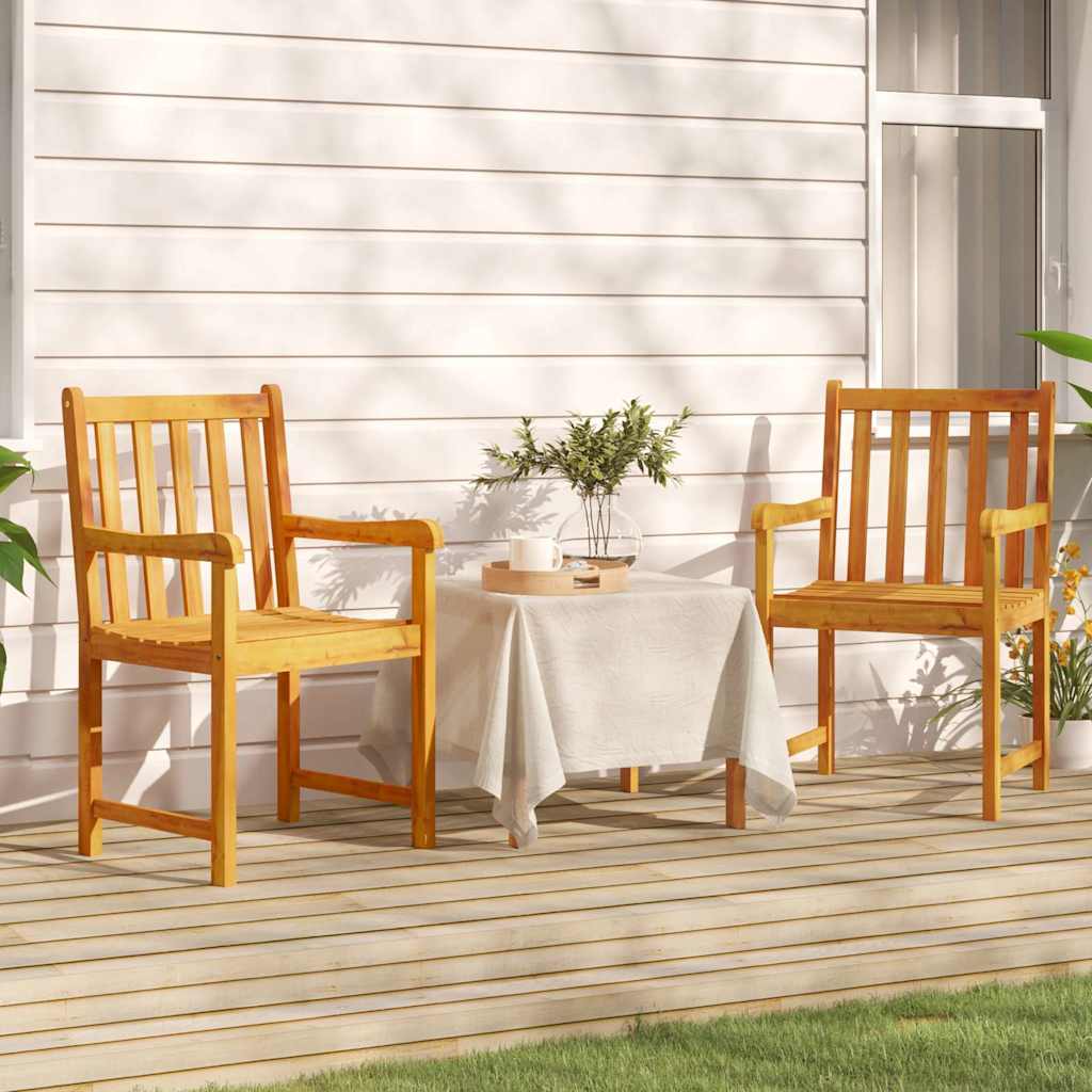 vidaXL Garden Chairs Natural Solid Acacia Wood