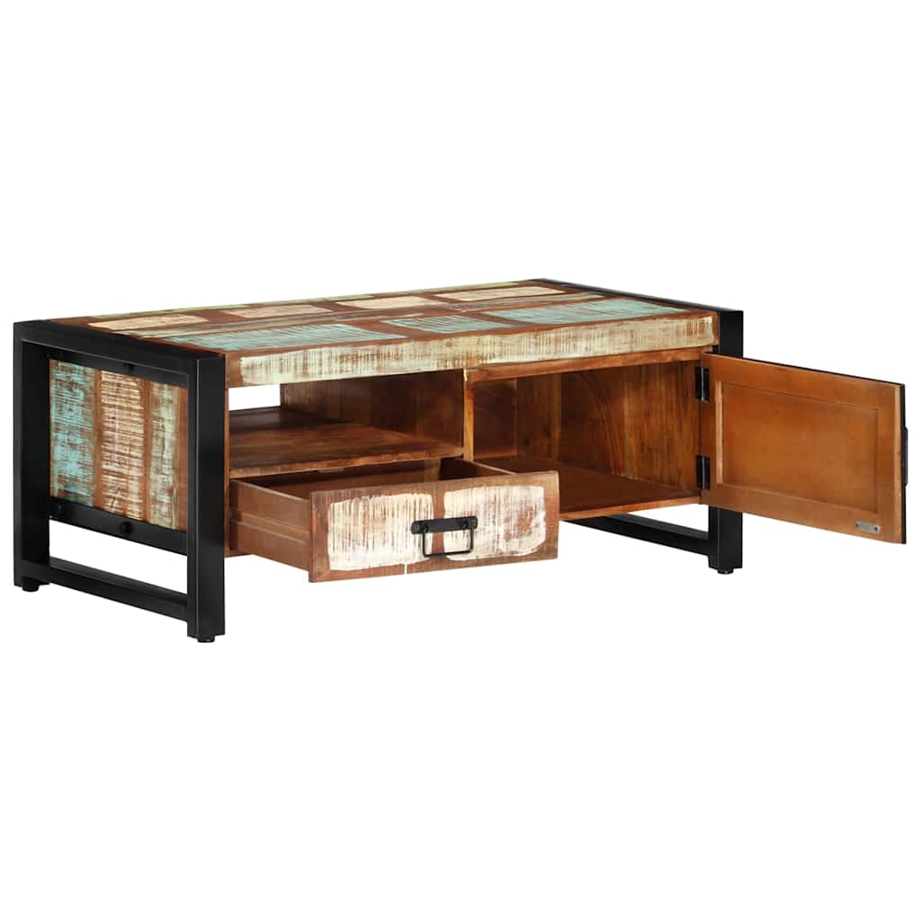 vidaXL Coffee Table | Multicolour | Solid Reclaimed Wood | Medium | Coffee Table 5